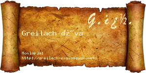 Greilach Éva névjegykártya